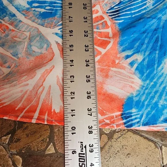 Nic+Zoe Watercolor Blooms Dress, Sleeveless Tropical Print Size Large Blue/Coral - Picture 10 of 10